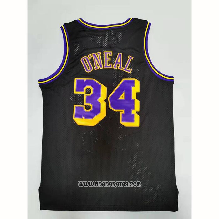 Camiseta Los Angeles Lakers Shaquille O'neal #34 Mitchell & Ness 1996-97 Negro